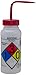 SP Bel-Art GHS Labeled Safety-Vented Acetone Wash Bottles; 500ml (16oz), Polyethylene w/Red Polypropylene Cap (Pack of 4) (F12416-0001)