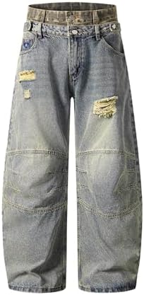 Jeans for Men Fashion Y2k Gradient Color Straight Wide Leg Denim