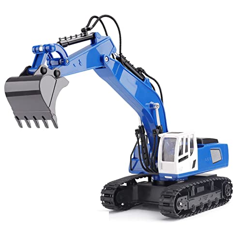 TERRIFI Remote Control Excavator Toy, 1/18 Scale Rc Toys Metal Shovel Double Track 360 Degree Rotation Hydraulic Excavator Toy for Kids Age 4-7 8 9 10 Year Old, Birthday Gifts Ideas