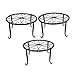 Indoor Metal Flower Pot Plant Stand Set of 3 Small Iron Potted Plant Stands（Black）