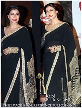 IndianTrends Women's Exclusive Saree Party Wear Designer Bollywood Replica Sari One Size Black