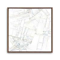 Framed Canvas Wall Art Leaves, Birds, Abstracts Canvas Prints Home Artwork Decoration for Living Room, Bedroom - 16x16 inches