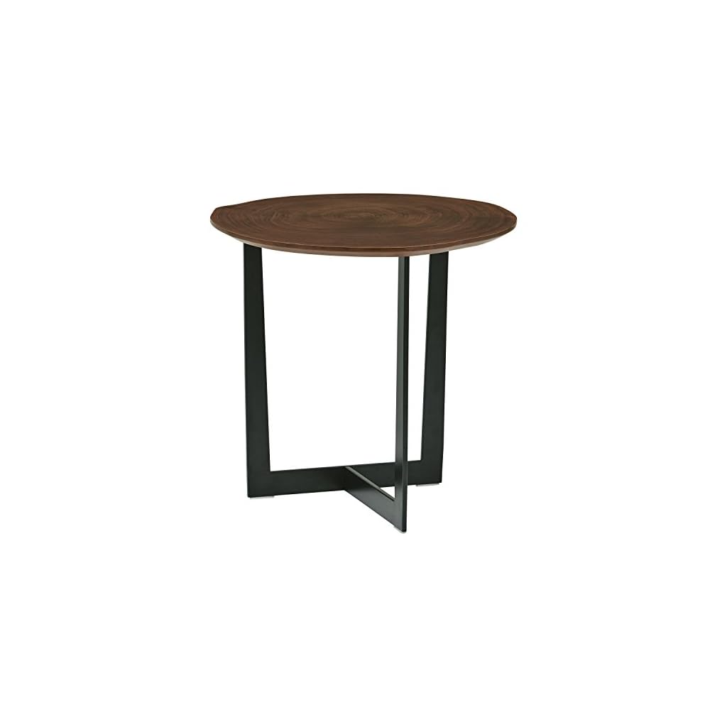 Amazon Brand Rivet Bristol Natural Edge Black Metal Side Table
