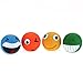 Chiwava 4PCS Squeak Latex Dog Toy 2.8'' Lovely Facial Expressions Ball Puppy Fetch Play for Small Medium Dogs Assorted Color