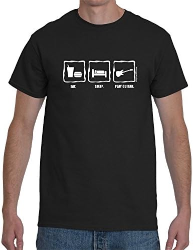 Eat Sleep Play Guitar T-Shirt (Medium, Black)
