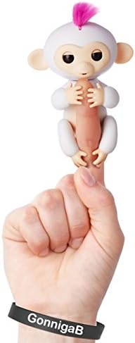 Interactive Finger Monkey, Baby Monkey Toy, Magic Monkey Finger Puppets for Boys &amp; Girls, Pets for Sale, Release Stress, White, Pink Hair - Christmas Gift