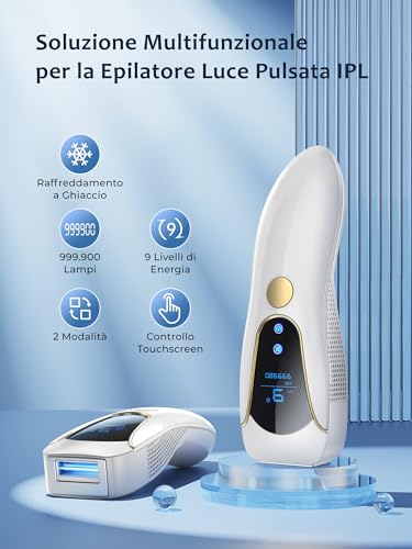 Pulsed Light Epilator with Ice Function 19.35J, Pulsed Light 9 Energy Levels, Automatic Continuous Flash Laser Epilator, Pulsed Light Hair Removal for Women Arms Armpits Legs Body