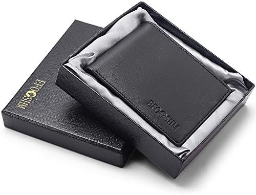 Head Layer Cowhide Genuine Leather Wallet Purse, Luxury Menโs Pocket Wallet RFID and Photo Display Window, Money Clip Credit Card Slim Wallet