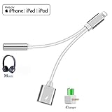 Headphone Adapter for iPhone 3.5mm Jack Headset Car Charge 2 in 1 Converter Connector Cable Headset Adaptor Splitter Dongle Aux Audio Compatible with iPhone 7/8 Plus/X/XS XR Max for iOS 10.3 or higher