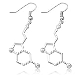FUNRUN Chemistry Molecular Structure Dopamine Caffeine Serotonin Earrings Dangle,Alloy