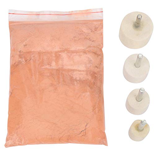 Glass Polishing Kit Cerium Oxide Powder + 4Pcs Wool Felt Polishing Buffing Wheels