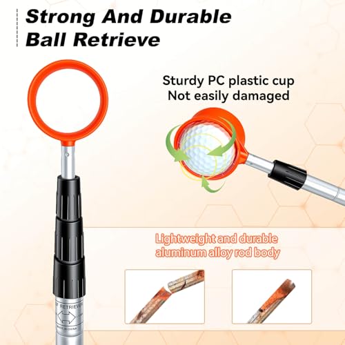 Golf Ball Retriever, Max 7/9/12/15 Ft Lightweight Stainless Steels/Aluminum Alloy Golf Ball Retriever Telescopic for Water and Bushes, Easy to Pick Up Golf Balls, Best Golf Accessories Gifts