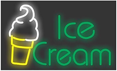 Custom made from order LED neon sign 20" x 12" x 2" - Ice cream cone