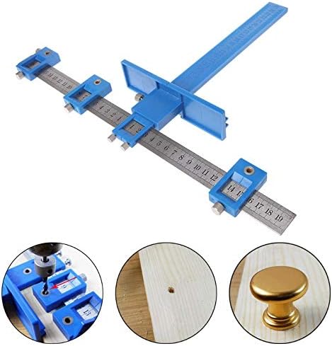 Pannow Adjustable Power Tools Punch Locator, Drill Punch Locator Drill Guide Sleeve Cabinet Hardware Jig/Template Wood Drawer Guide Drilling Dowelling for Installation of Handles