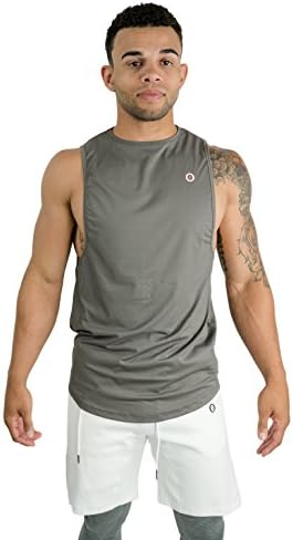 Onthec Mens Cut Off Tank Top Grey - Fitness Gym Apparel