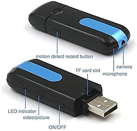 SecEye Mini USB Flash Drive Spy Cam Camera HD 5MP DVR Video Recorder U8 Charger