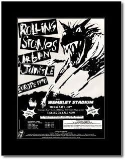 ROLLING STONES - Urban Jungle Tour Wembley July 1990 Matted Mini Poster - 28.5x21cm
