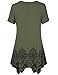 Womens Short Sleeve Printed Flow Tunic Top,Laksmi Scoop Neck Asymmetrical Hem Casual Tee Shirts,OliveGreen Large