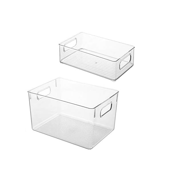 Queta-Premium-Transparent-Pantry-Organizer-Bins-Set-of-6-Containers-4-Large-and-2-Small-Organizing-Bins-Storage-Organizers-for-Kitchen-Pantry-Cabinets-Countertops-Cupboards--BPA-Free Queta Premium Transparent Pantry Organizer Bins - Set of 6 Containers (4 Large and 2 Small Organizing Bins) Storage…