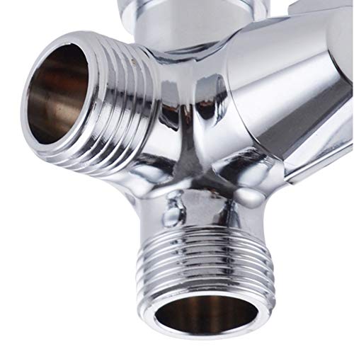 Tee Joint, Durable Handheld Shower and Shower Head Shower Arm 3-Way Diverter Brass, Polished Chrome - Thumbnail 4