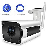 WiFi Camera Outdoor, SDETER IP Security Cameras, 1080P HD Two-Way Audio Waterproof Bullet Cam with Cloud Service Motion Detection for Indoor Outdoor, 128GB Micro SD Card Support