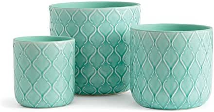 Amazon Com Napa Home Garden Zara Pots St 3 Aqua Home Kitchen