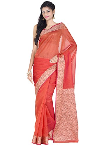 Chandrakala Women's Chanderi Banarasi Saree with Blousepiece