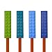 Munchables Chewable Pencil Toppers for Kids and Adults - Sensory Oral Motor Chew Aid - Set of 4 Chew Blockz (Green/Ocean/Blue/Navy)