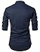 NEARKIN (NKNKN350 Beloved Men Henley Neck Long Sleeve Daily Look Linen Shirts Navy US M(Tag Size M)