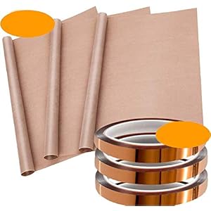Warmteband 6 Pack High Temp Tape en Teflon Blad voor Vinyl Hittepers, Sublimatie Hittebestendig