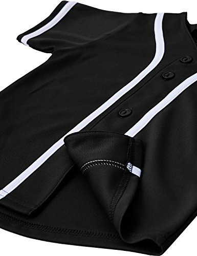 image for Hat and Beyond Kids Baseball Jersey Button Down T Shirts Hipster Plain