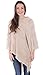 Simplicity Ponchos For Women Batwing Knitted Tassel Sweater Pashmina Shawl Khaki