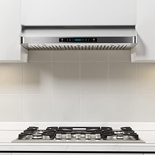 IKTCH 30 Inch Under Range Hood with 900CFM, 4 Speed Gesture Sensing&Touch Control Panel