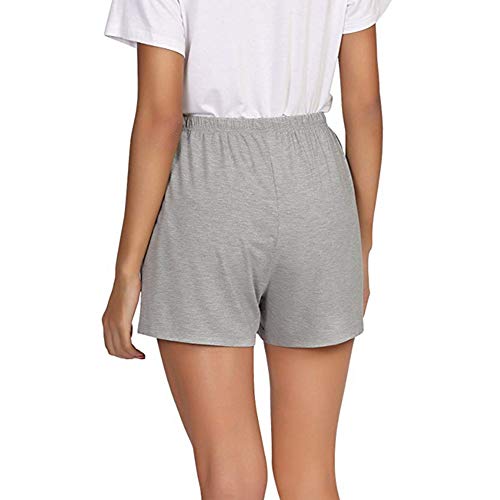 Yaluntalun Women’s Casual Short Pants Home Stretch Shorts and Comfortable Pajamas Shorts Grey