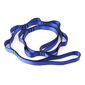 ruiruiNIE Climbing Nylon Daisy Chain Rope With Loops Yoga Hammock Hanging Strap Bandlet – Blue