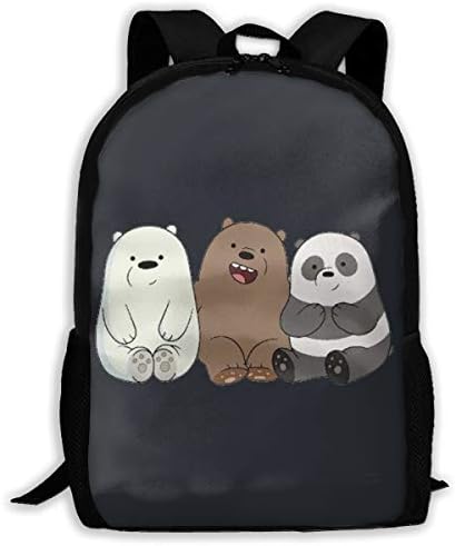 Lightweight Cute And Popular Animals We Bare Bears Printed School Backpack Water Resistant Travel Rucksack Bag Laptop Backpack Daypack,17 Inch