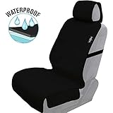 Waterproof Seat Covers, Universal Waterproof Car Seat Cover Sweatproof Car Seat Protector with Nonslip Neoprene Auto Bucket Seat Cover - Perfect for Running, Gym, Beach and Pets(Black-1PC)