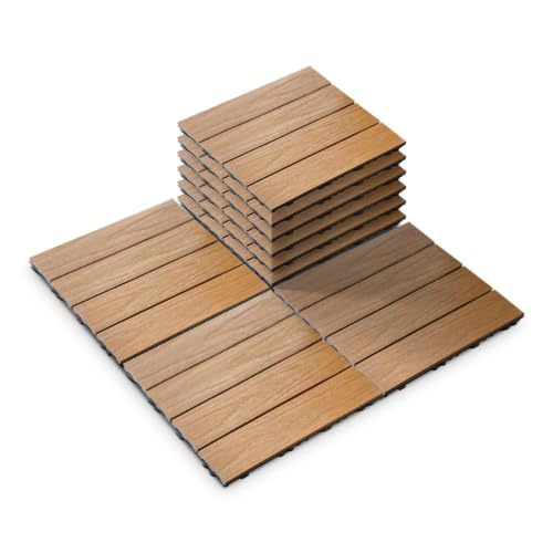 Interlocking WPC Decking Tiles β 12βx12β Rosewood Outdoor Flooring, Waterproof & Durable