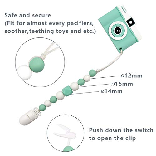tuxepoc Baby teethting Toys Camera Teether Pain Relief Toy with Silicone Pacifier Clip Soft chew Toys for Kids Safe Gifts for Teething Babies