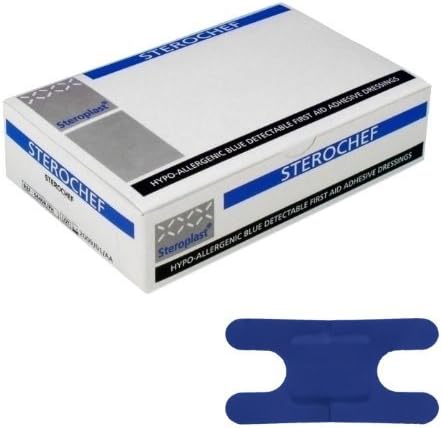Sterochef - Blue Detectable Plasters - Knuckle (x50) by Steroplast