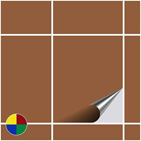 FoLIESEN Tile Sticker 20x25 cm (~ 8x10 Inch) - Tile Stickers for Bathroom & Kitchen - Pack of 80, Clay brown matt