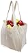 Earthwise Cotton Canvas Reusable Shopping Grocery Bag Tote Biodegradable (4 Pack) (Natural)