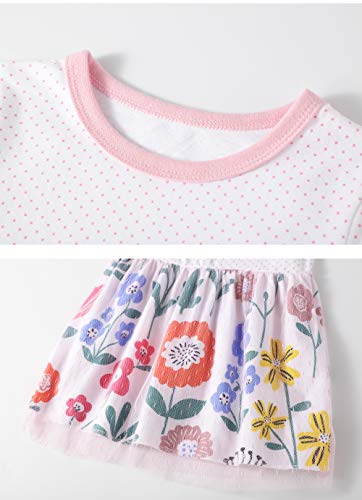 Little Girls Tunic Dress Floral Gauze Skirt Dot Shirt Girls 18M - Thumbnail 2