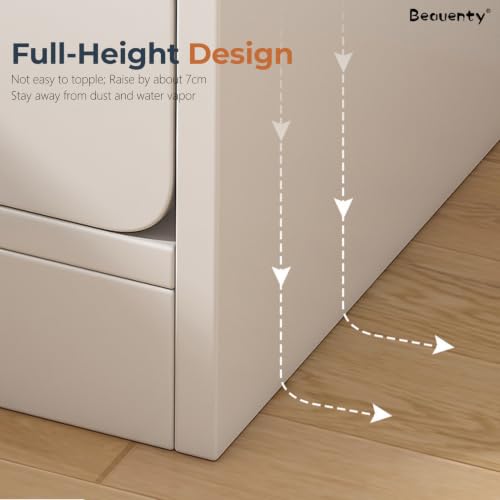 Beauenty Bedside Table Narrow Nightstand, Single Drawer Gap Bedside Cabinet, 25cm Wide Simple Night Stand for Rental Apartment, Small Bedroom, Living Room (White) (25 * 30 * 50CM)
