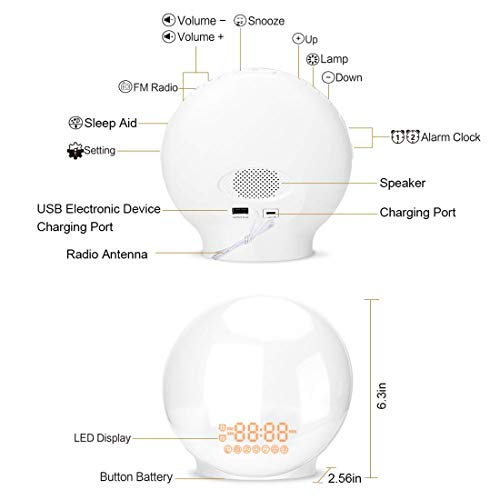 Smart WakeUp Light, Alarm Clock 8 Colored Sunrise Simulation & Sleep