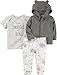Carter's Baby 3 Piece The Snuggle is Real Tee, Hooded Cardigan, Animal Pants Set Newborn