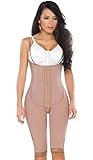 Fajas DPrada 11175 Braless Shapewear Post Surgery Compression Garment Girdle - Cocoa-Optic - L
