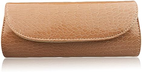 (Khaki) Women Evening Crocodile Skin Embossed Party Clutch Purse by Zakka Republic (CLT-01-D)