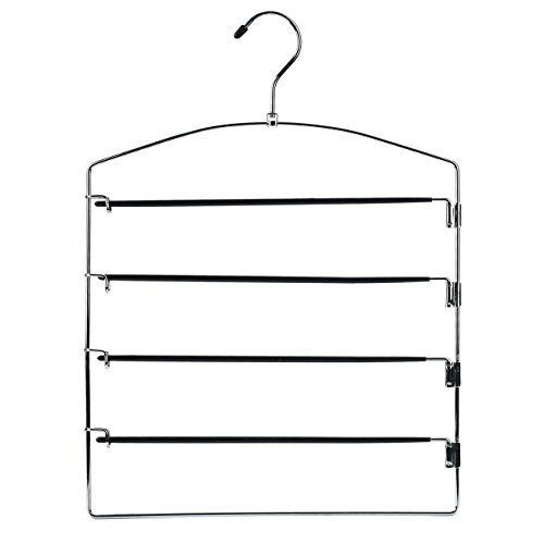 Nature Smile Clothes Pants Hangers 2pack-Multi Layers Metal Pants Slack Hangers,Non-Slip 4-Tier Swing Arm Pants Hangers Rack Closet Storage Organizer for Trousers Jeans Scarf Skirts Hanging - Thumbnail 2