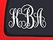 3 Letter Classic Monogram Decal. Choose Color and Size Metallic Chrome and Glitter Vinyl Available. Perfect for Car Windows, Cups, Laptop, Water Bottle, etc.